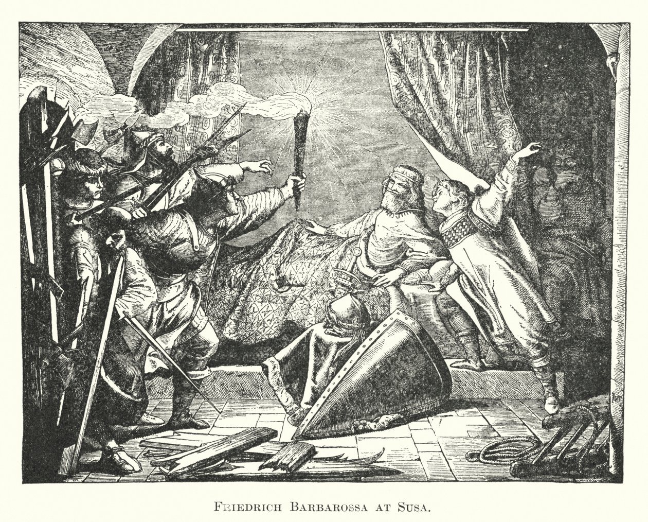 Friedrich Barbarossa à Suse (gravure) - English School