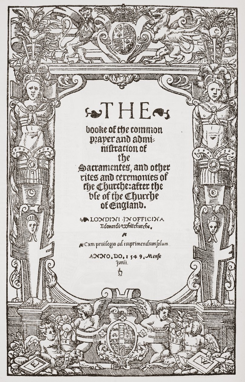 Frontispice, Le Livre de la prière commune, 1549 - English School