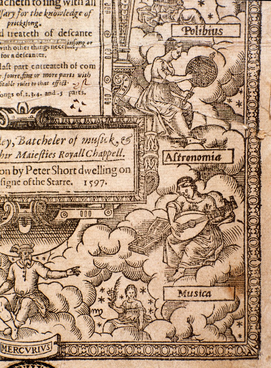 Frontispice de A Plaine and Easie Introduction to Practicall Musicke par Thomas Morley, Détail, 1597 - English School