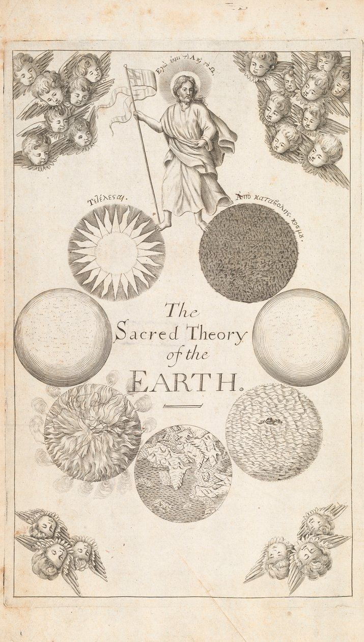 Frontispice de The Theory of the Earth par Thomas Burnet, Londres, 1684 - English School