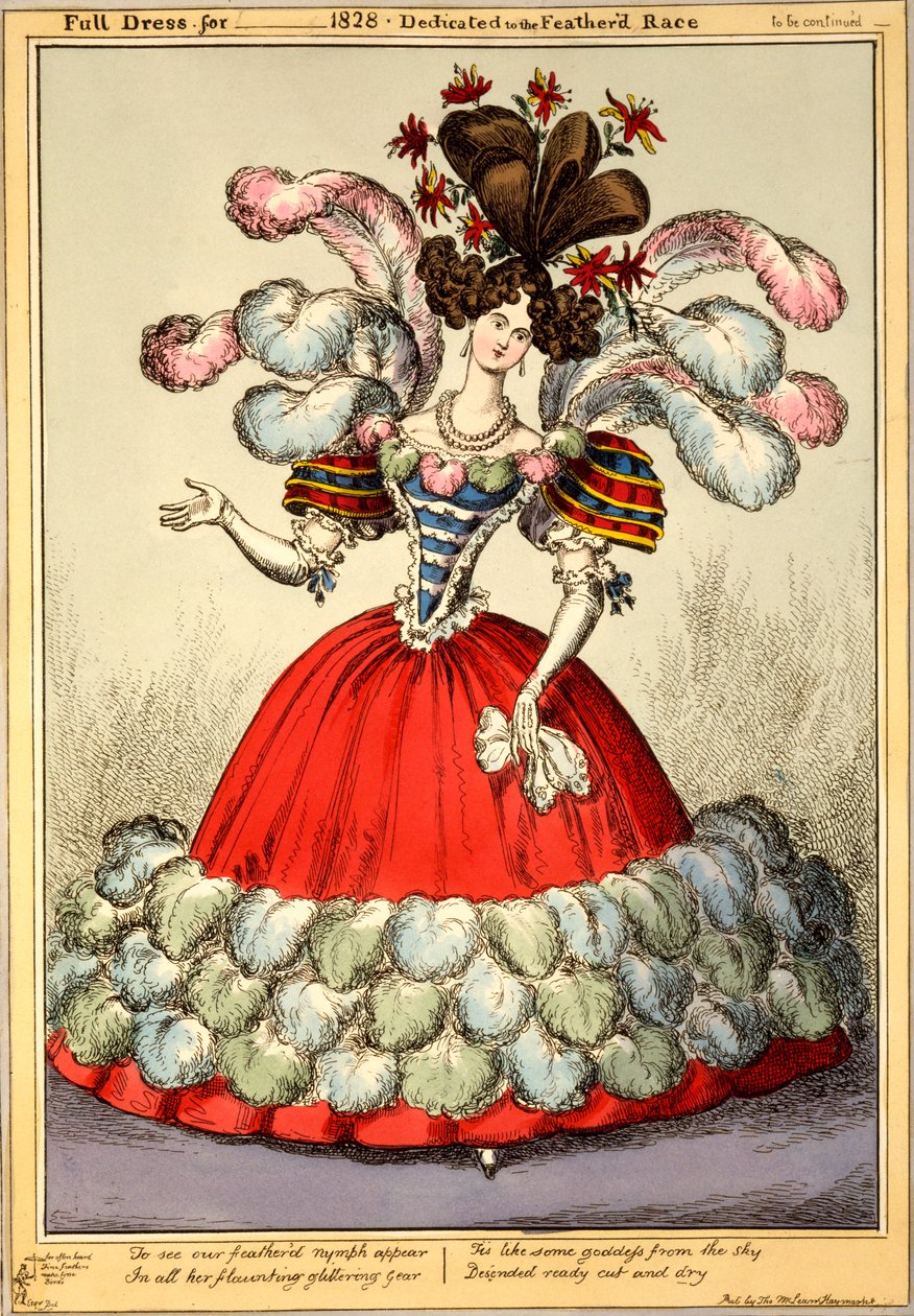 Tenue de soirée pour _ 1828 - Dédiée à la race plumée, 1828 - English School