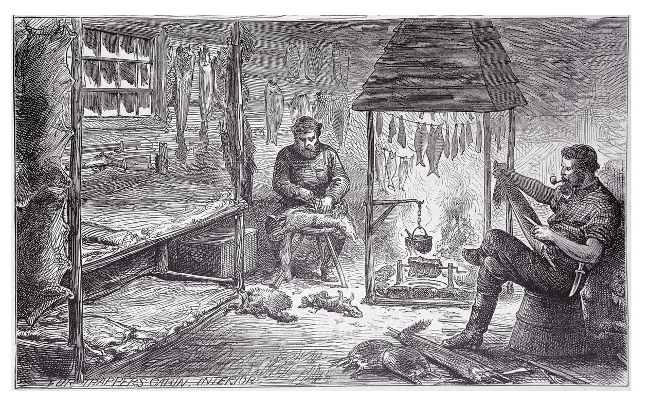 Trappeurs de fourrures au Canada, 1880 - English School