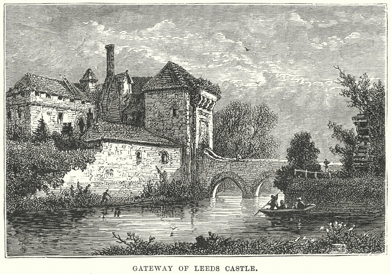 Porte du château de Leeds (gravure) - English School