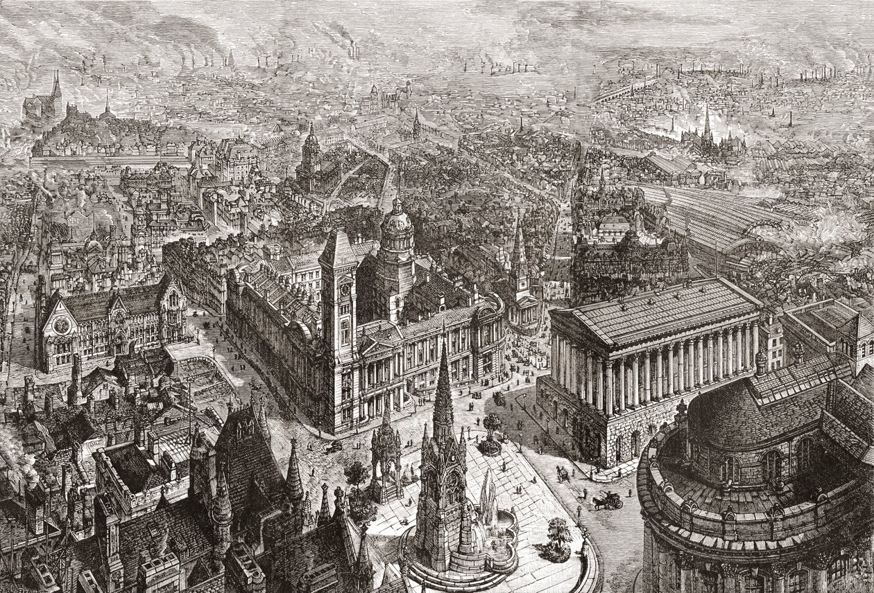Vue générale de Birmingham, West Midlands, Angleterre - English School
