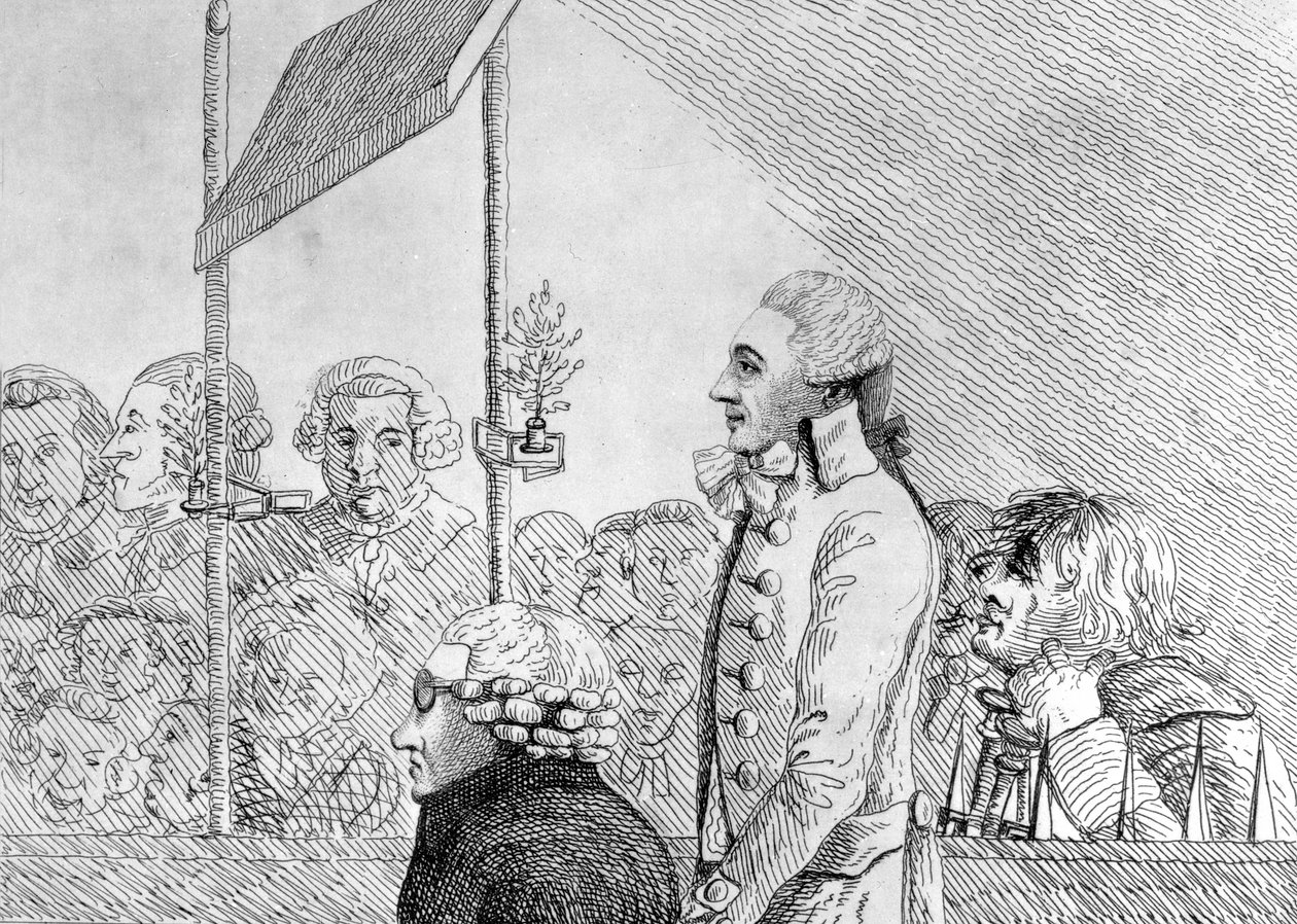 George Barrington dessiné sur le vif pendant son procès à l