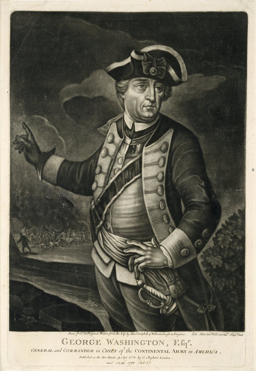 George Washington, Esqr., général et commandant en chef de l