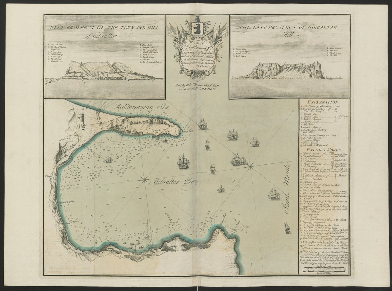 Baie de Gibraltar (Vue ouest et est de G. Hill.) Par C. Price - English School