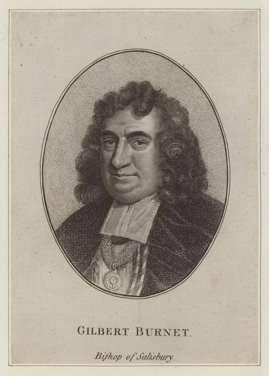 Gilbert Burnet, évêque de Salisbury, écrivain et historien (gravure) - English School