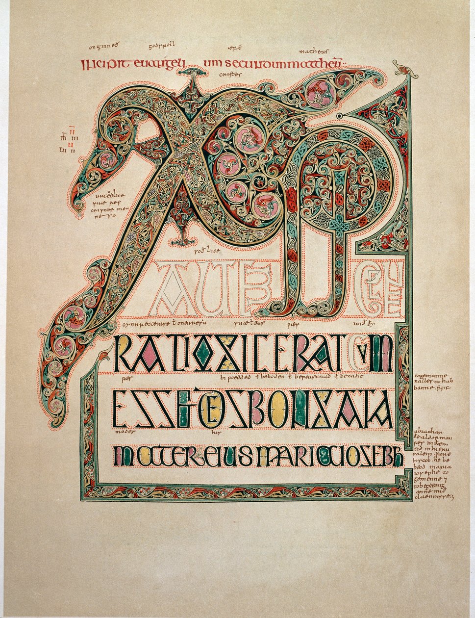 Évangile selon Saint Matthieu, page du deuxième Incipit - English School