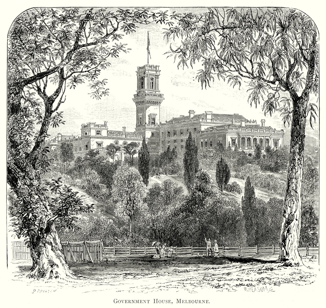 Government House, Melbourne (gravure) - English School