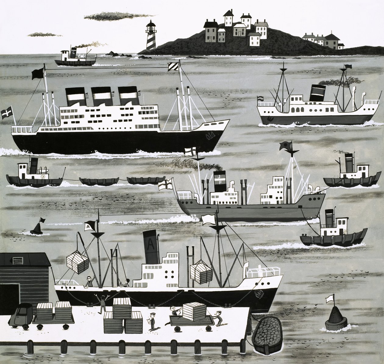Scène portuaire - English School