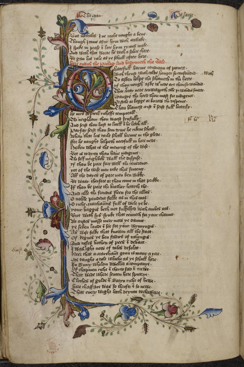 Bordure de barre et initiale 