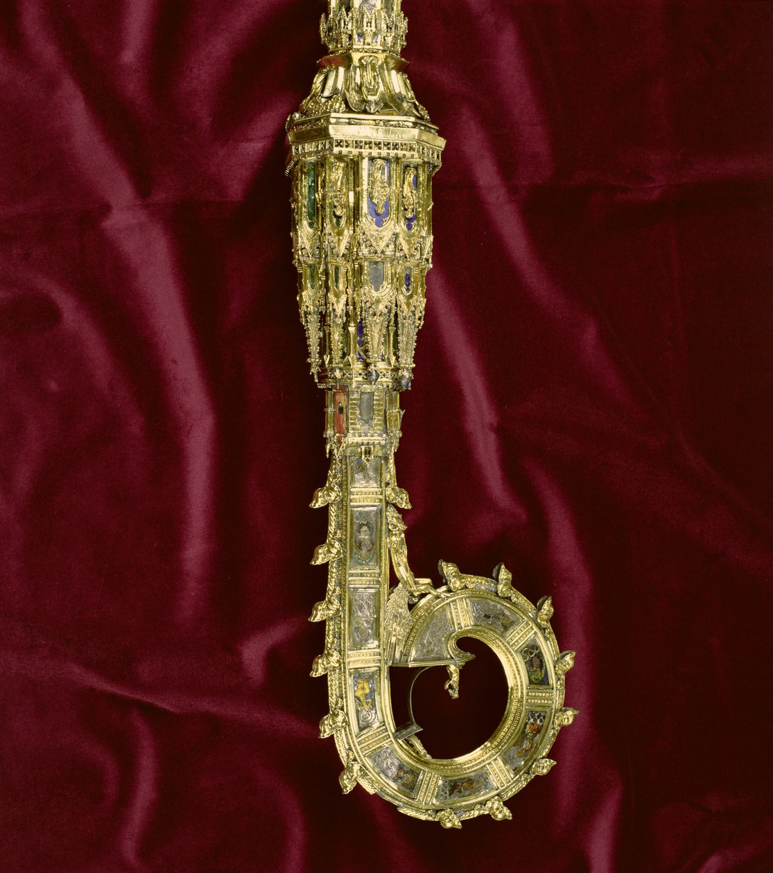 Tête et crosse de la crosse de Guillaume de Wykeham (c.1320-1404) : côté Paul (détail) - English School