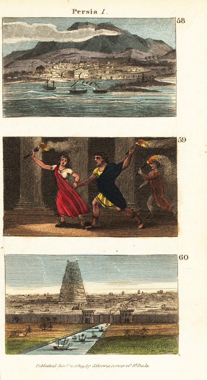 Vues historiques de la Perse (Iran) - English School