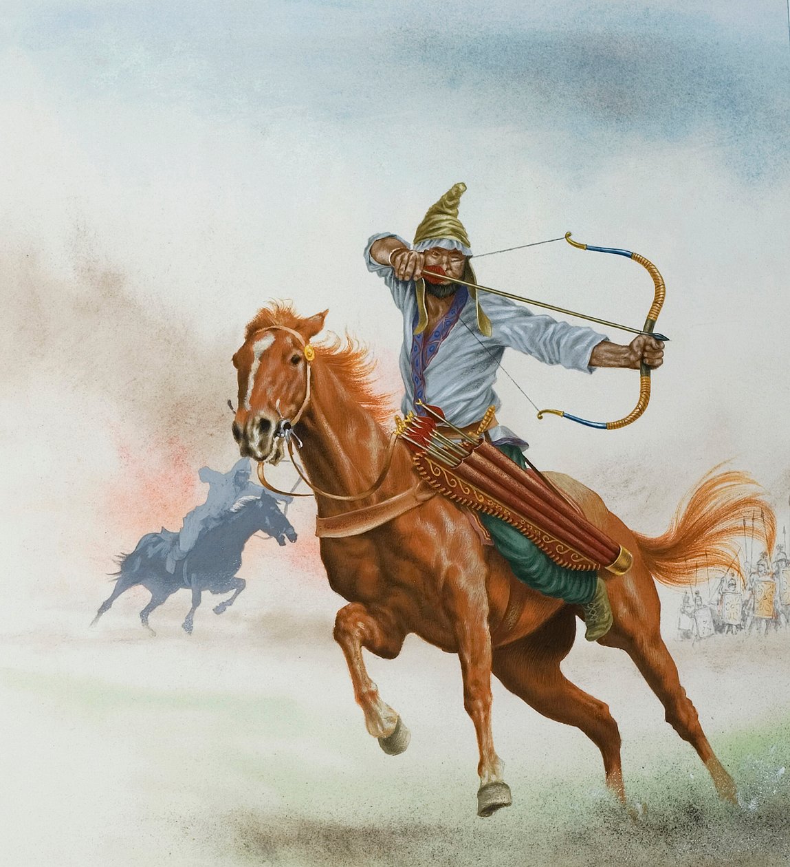 Cavaliers des steppes (gouache sur papier) - English School