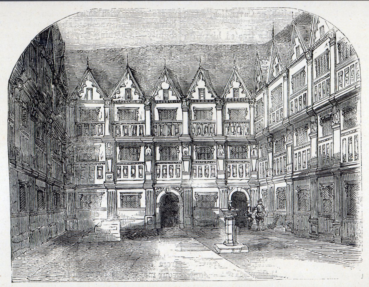 Maison de Sir Thomas Gresham, dans Bishopsgate Street, Londres - English School
