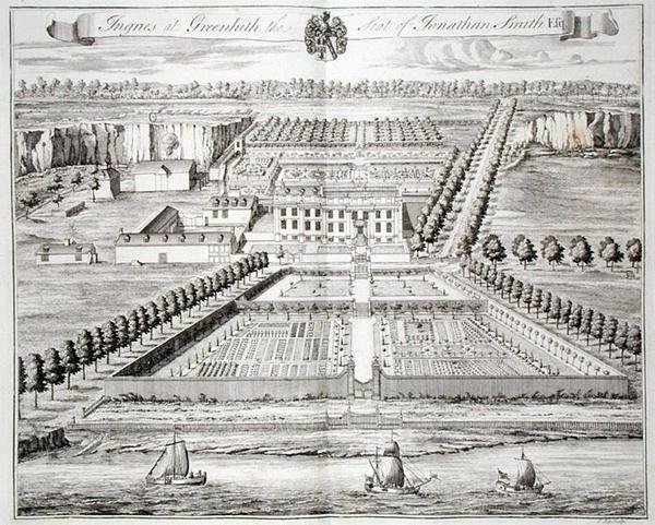 Ingries à Greenhith, le siège de Jonathan Smith, gravée par I. Kip - English School