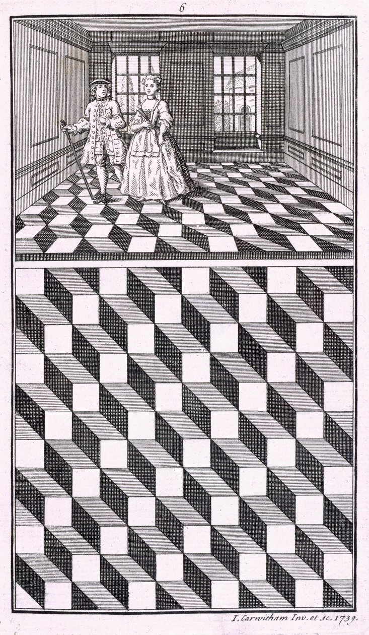 Intérieur, illustration de Divers types de décoration de sol, par John Carwitham, 1739 - English School