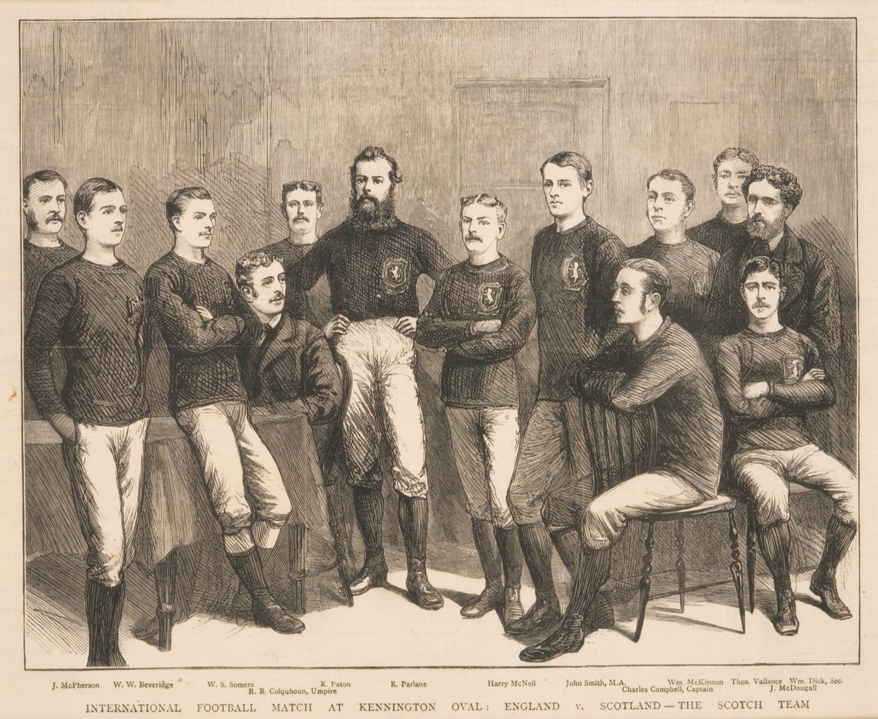Match international de football au Kennington Oval : Angleterre contre Écosse - L