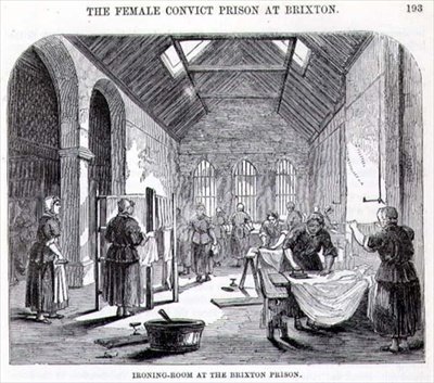 Salle de repassage à la prison de Brixton, de 