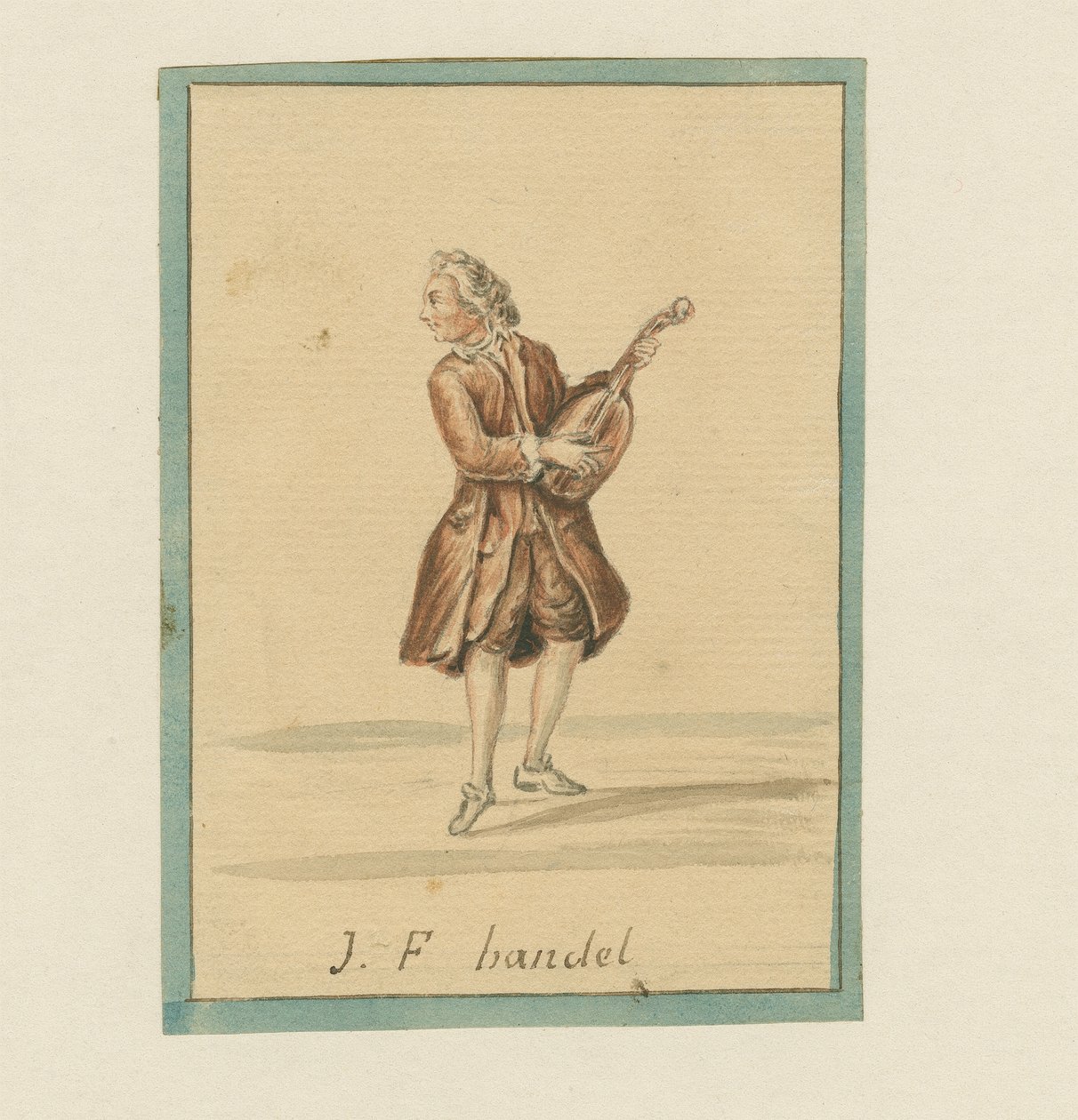 J. F. Handel, milieu du XIXe siècle (encre, crayon et lavis sur papier) - English School