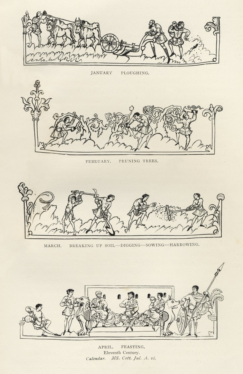Janvier, février, mars et avril, de 