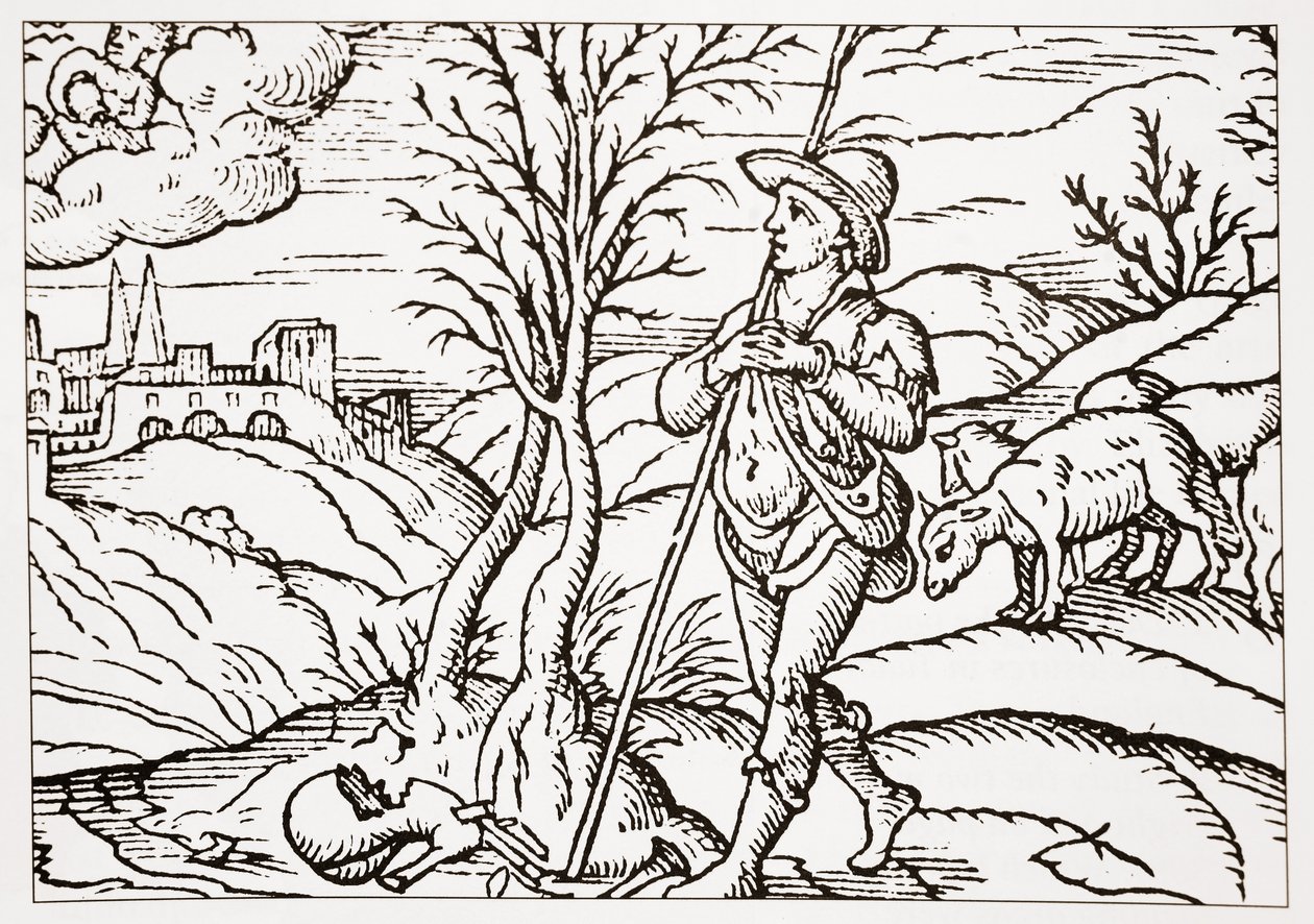 Janvier, du calendrier du berger de Spenser, 1579 - English School