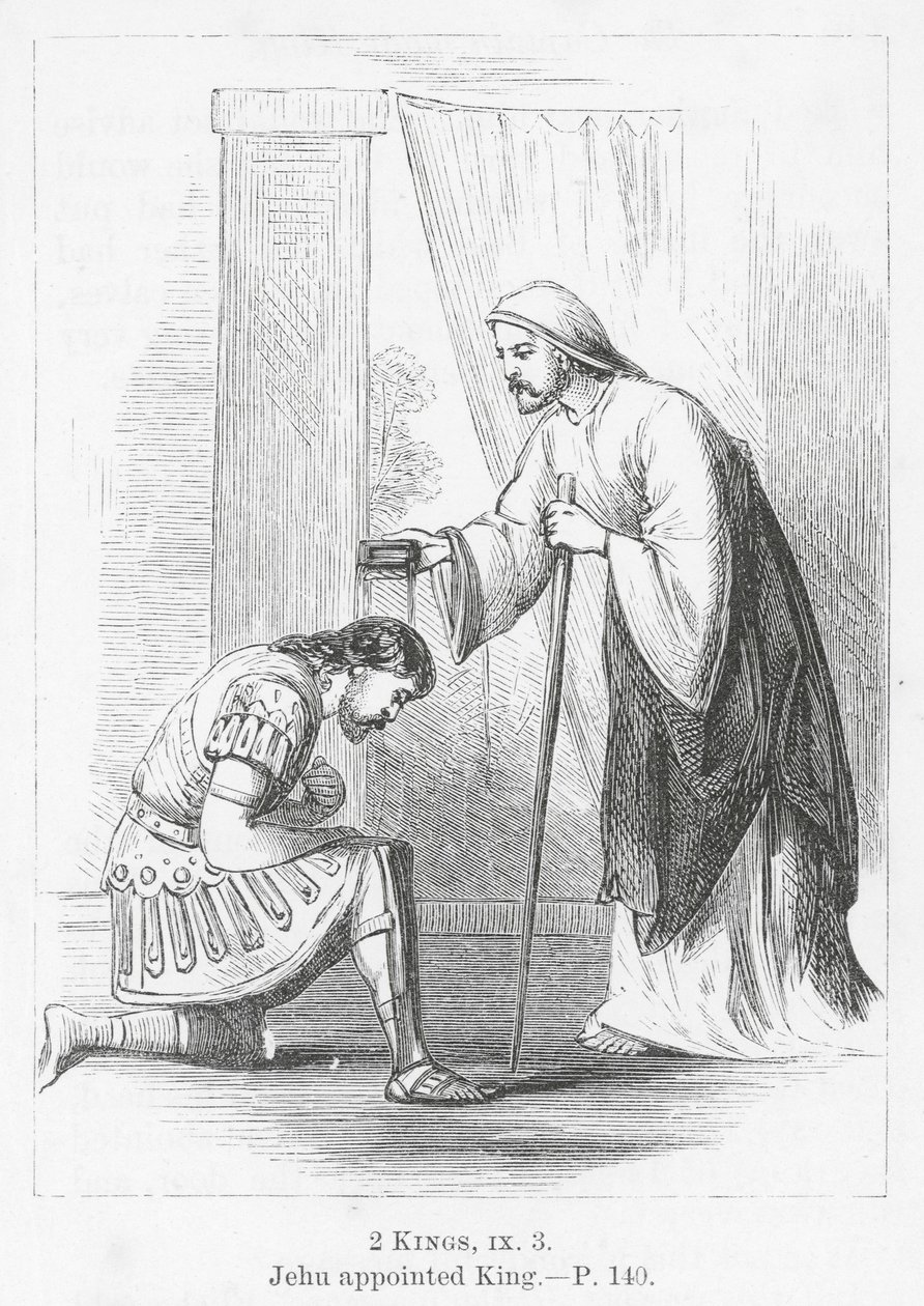 Jehu nommé roi (gravure) - English School