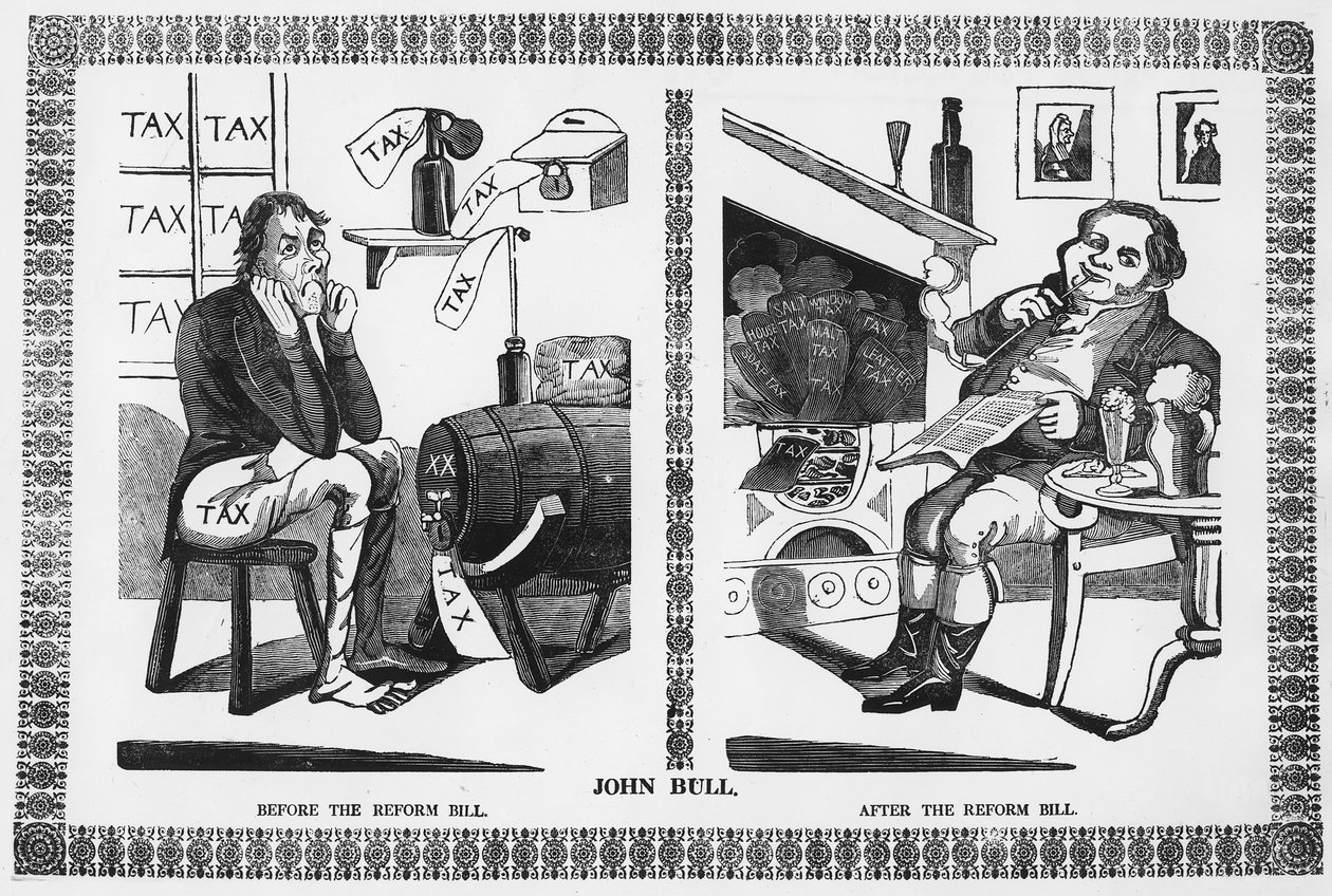 John Bull avant et après le Reform Bill - English School