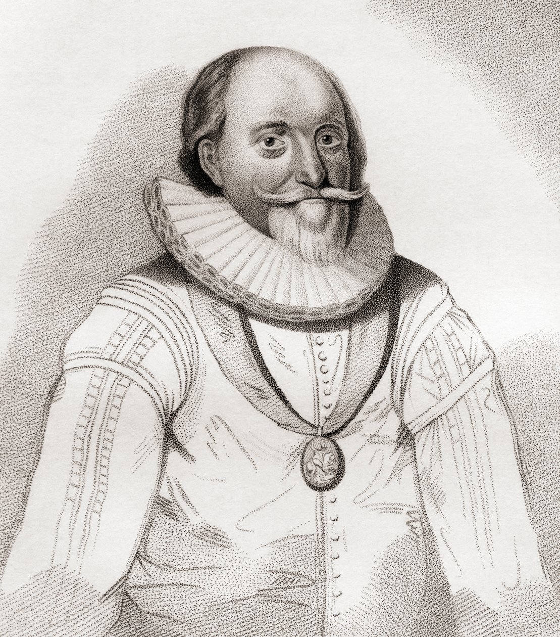 John Erskine, 2e/19e Comte de Mar, c.1558-1634. Politicien écossais. De Iconographia Scotica ou Portraits de Personnes Illustres d