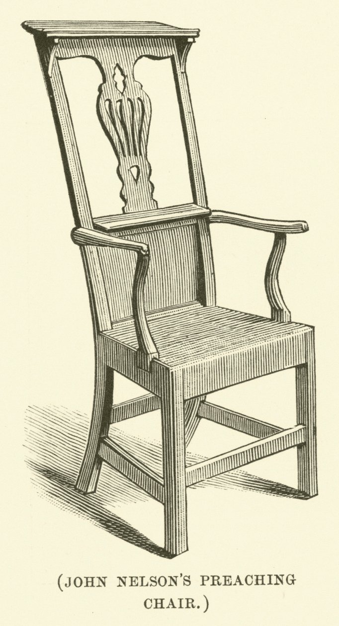 La chaise de prêcheur de John Nelson (gravure) - English School
