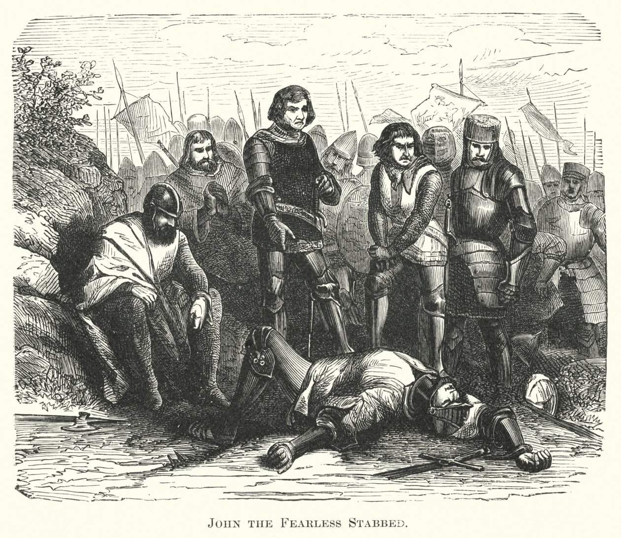 Jean sans Peur poignardé (gravure) - English School