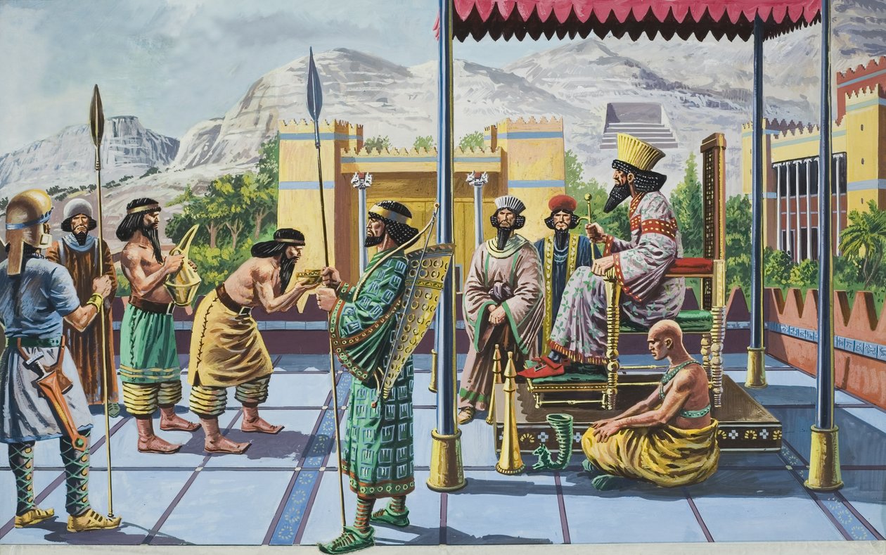 Le roi Darius Ier (v.550-486 av. J.-C.) recevant des cadeaux dans l