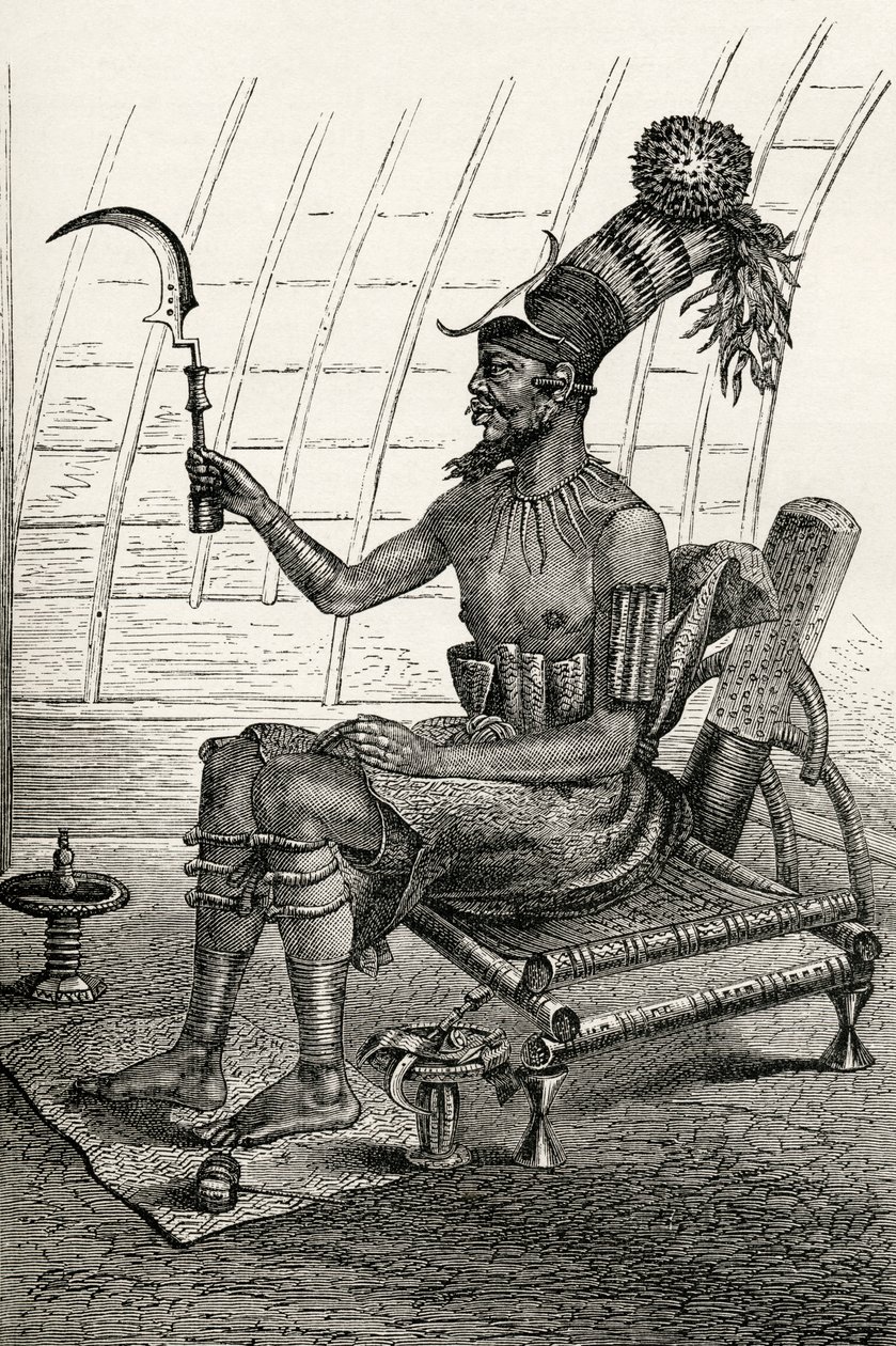 Le roi Munza en tenue de cérémonie, de 