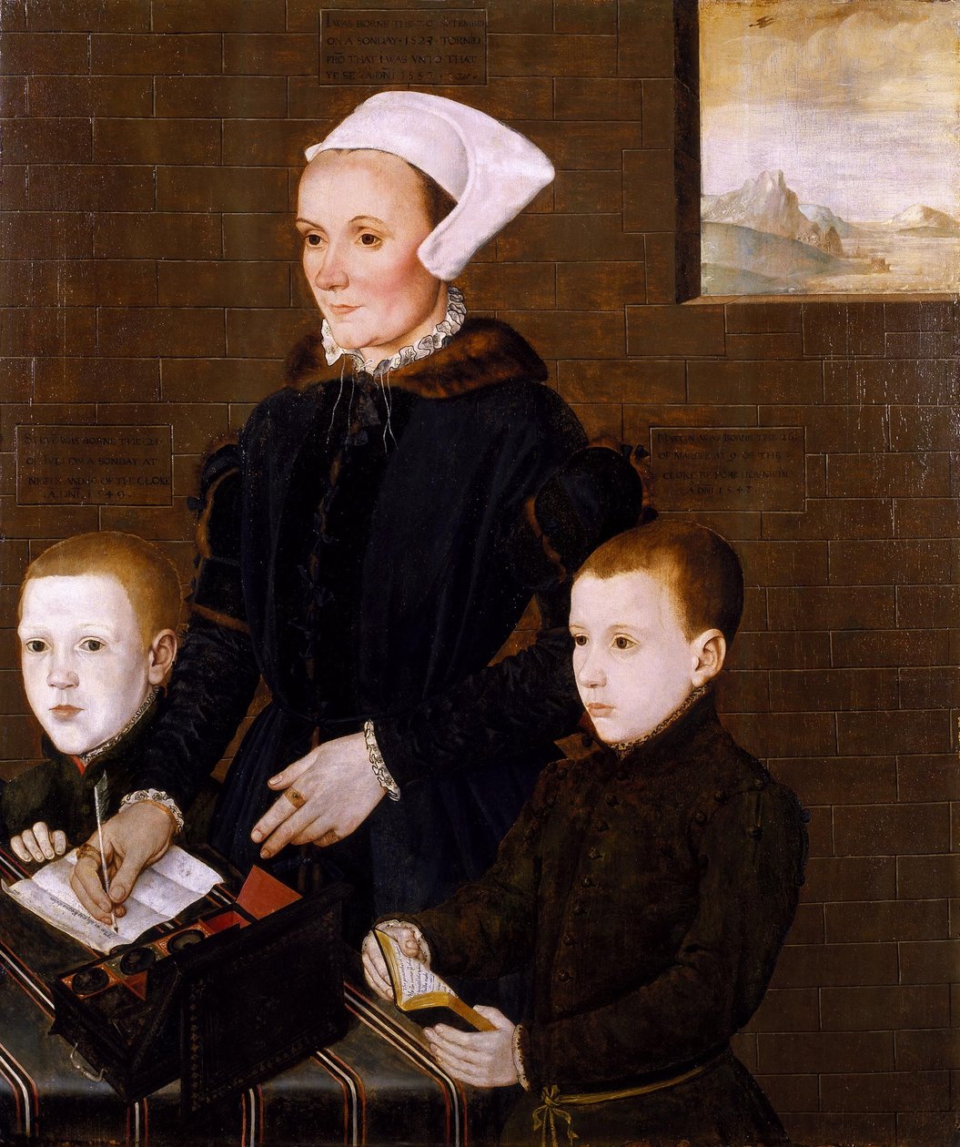Lady Ingram et ses deux fils Martin et Steven) par English School - English School