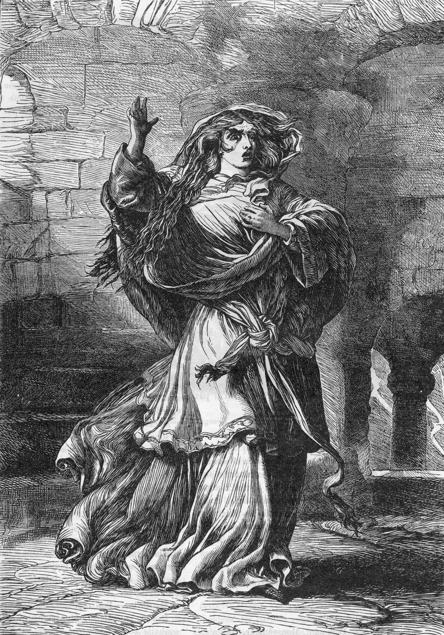 Lady Macbeth (Acte II) - Illustration dans "Œuvres complètes de William Shakespeare" 1866 - English School