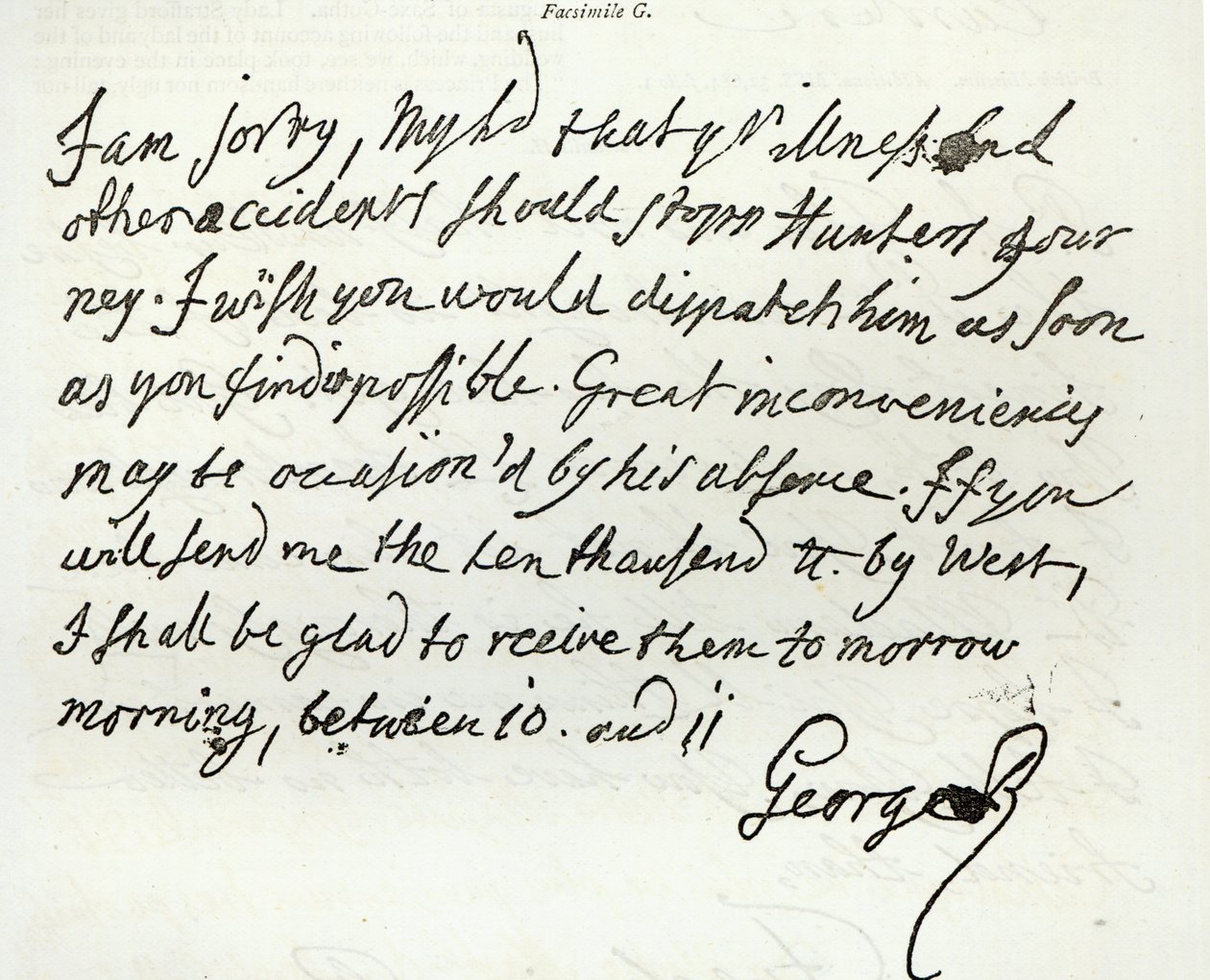 Lettre de George II au Duc de Newcastle, 1759, publiée dans 