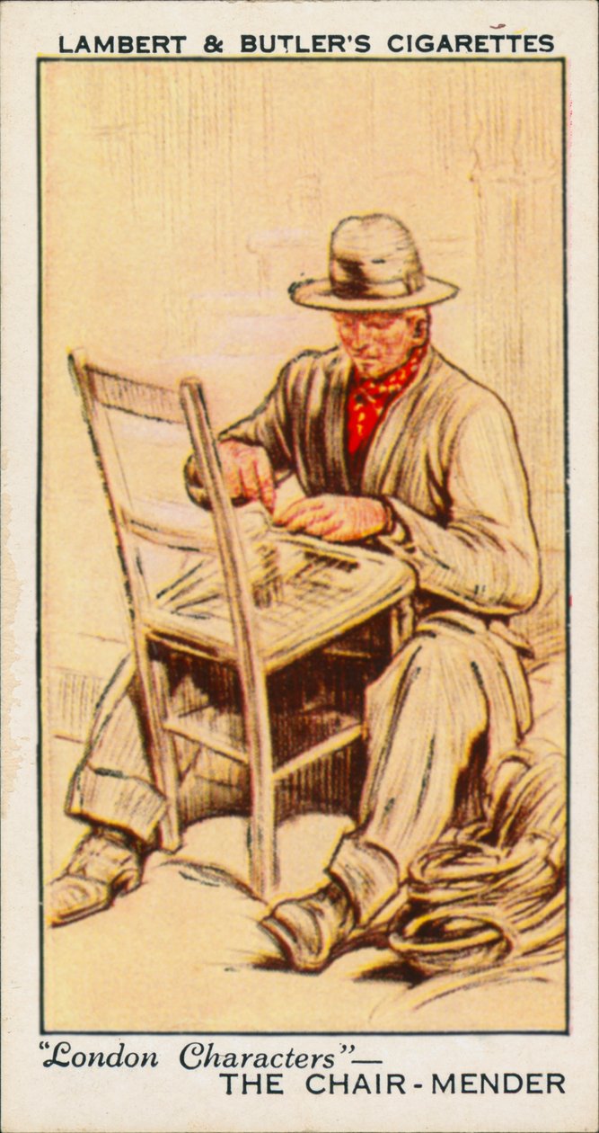 Personnages de Londres : Le Tailleur de chaises (lithographie couleur) - English School