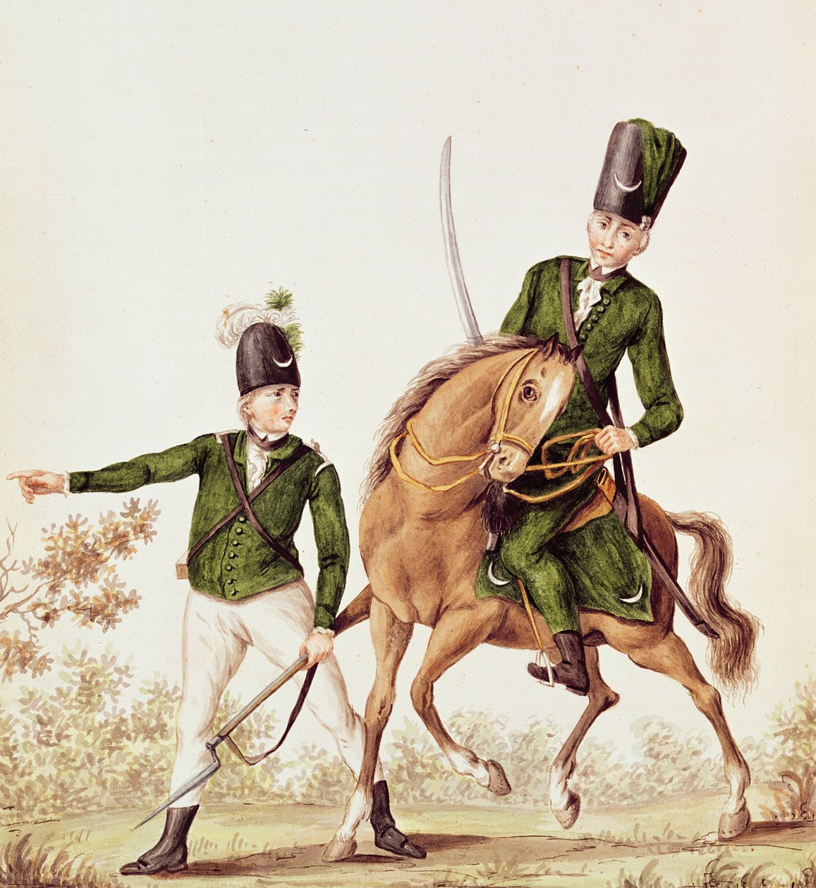 Homme et Huzzar des Rangers de la Reine - English School