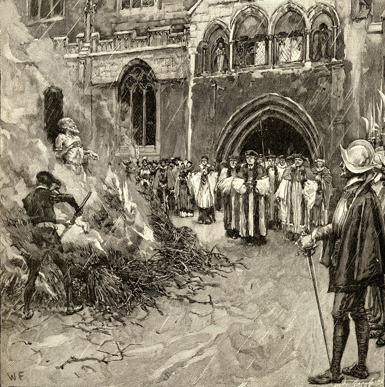 Martyr de John Hooper (c.1495-1555) à Gloucester - English School