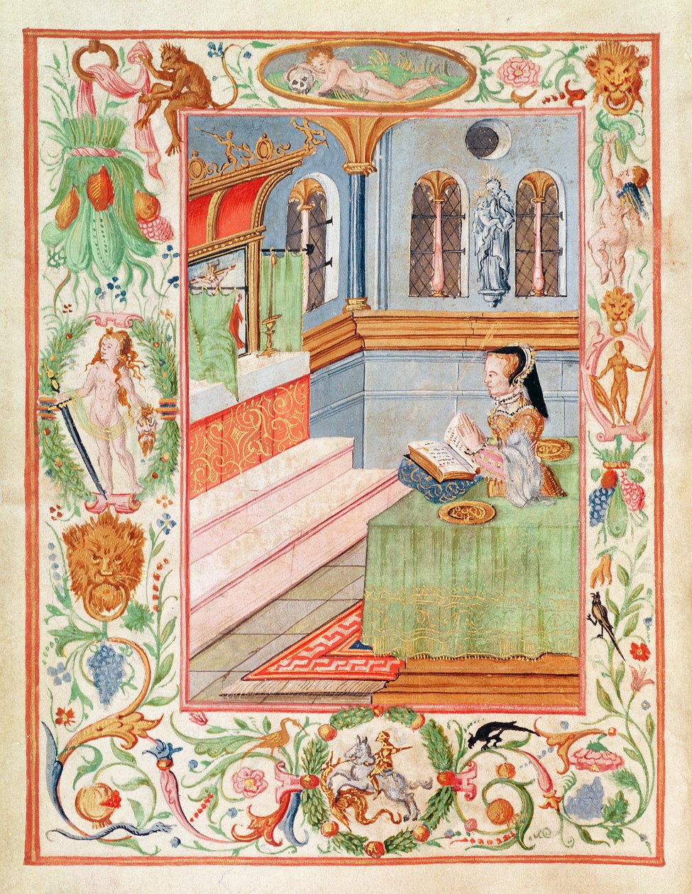 Marie I bénissant des anneaux de crampe - English School