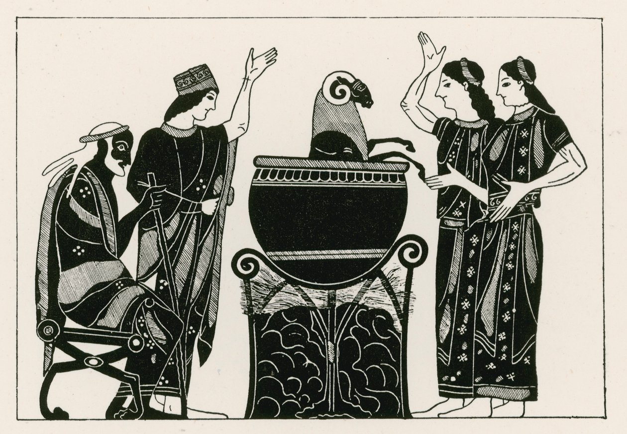 Médée faisant bouillir le bélier (gravure) - English School