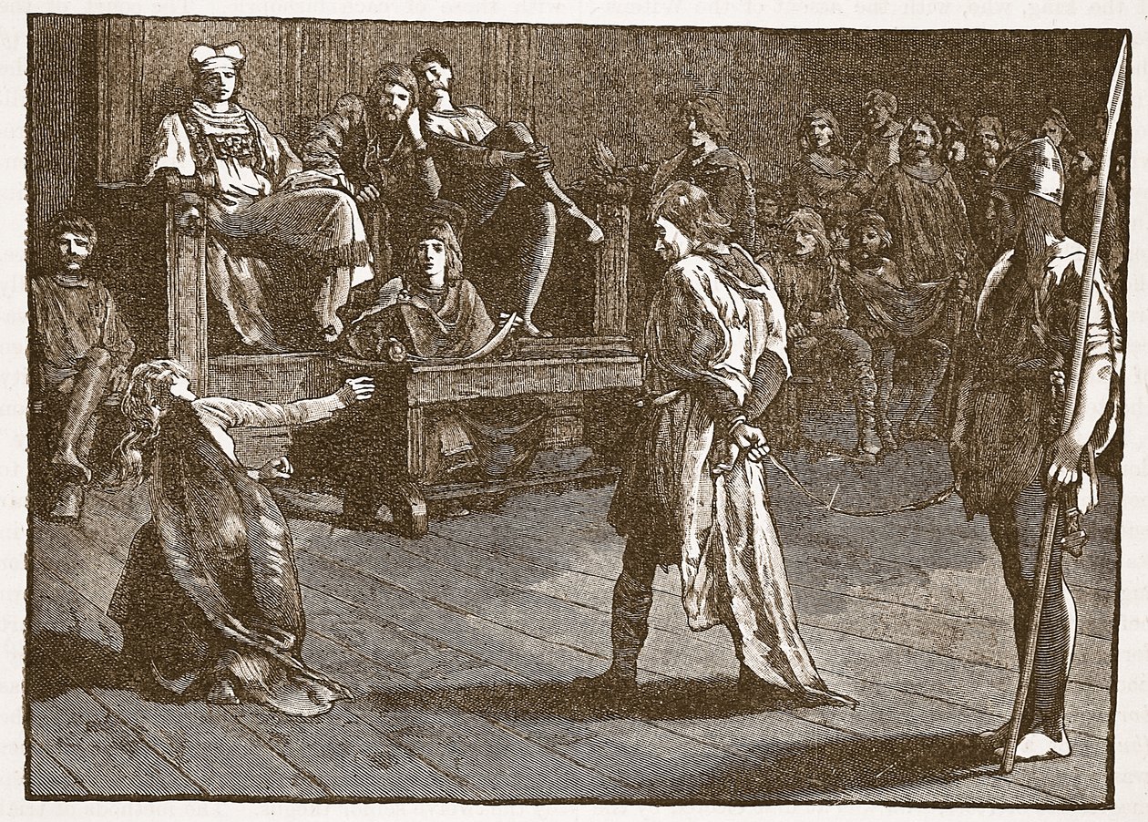 Réunion du Shire-Moot, vers 835, illustration de Cassells Illustrated History of England - English School