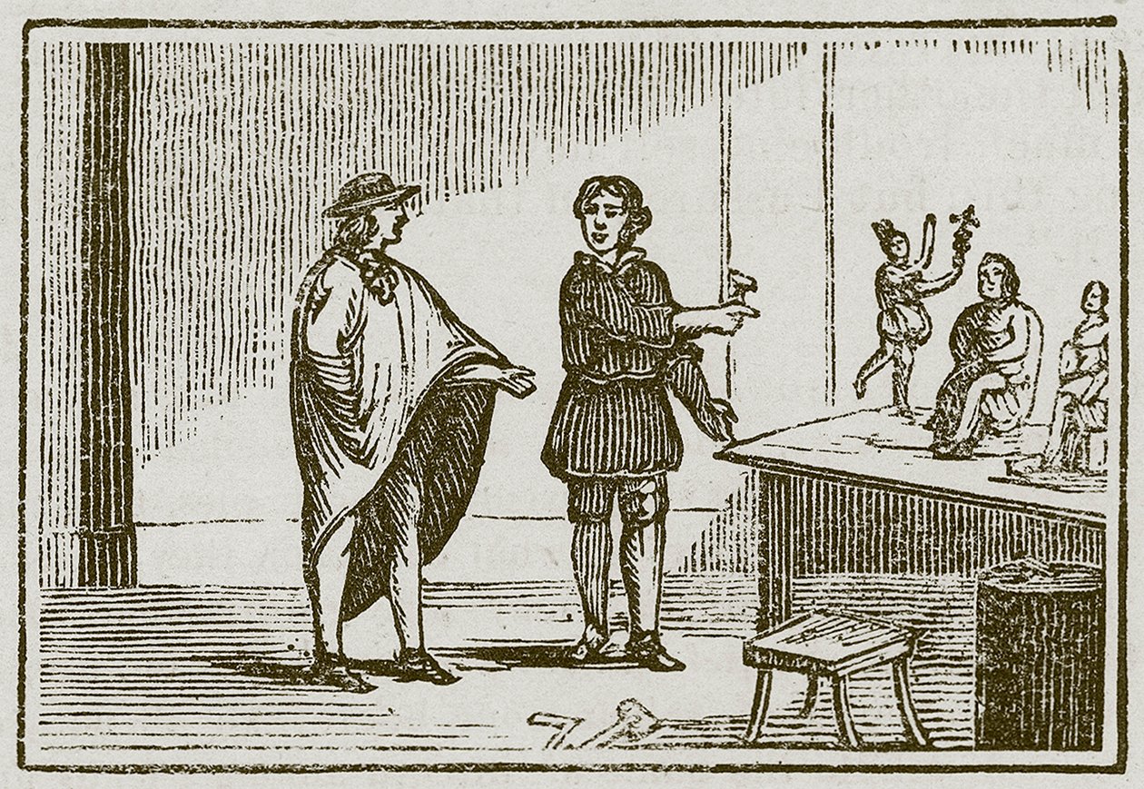 Mercure et le sculpteur (gravure) - English School