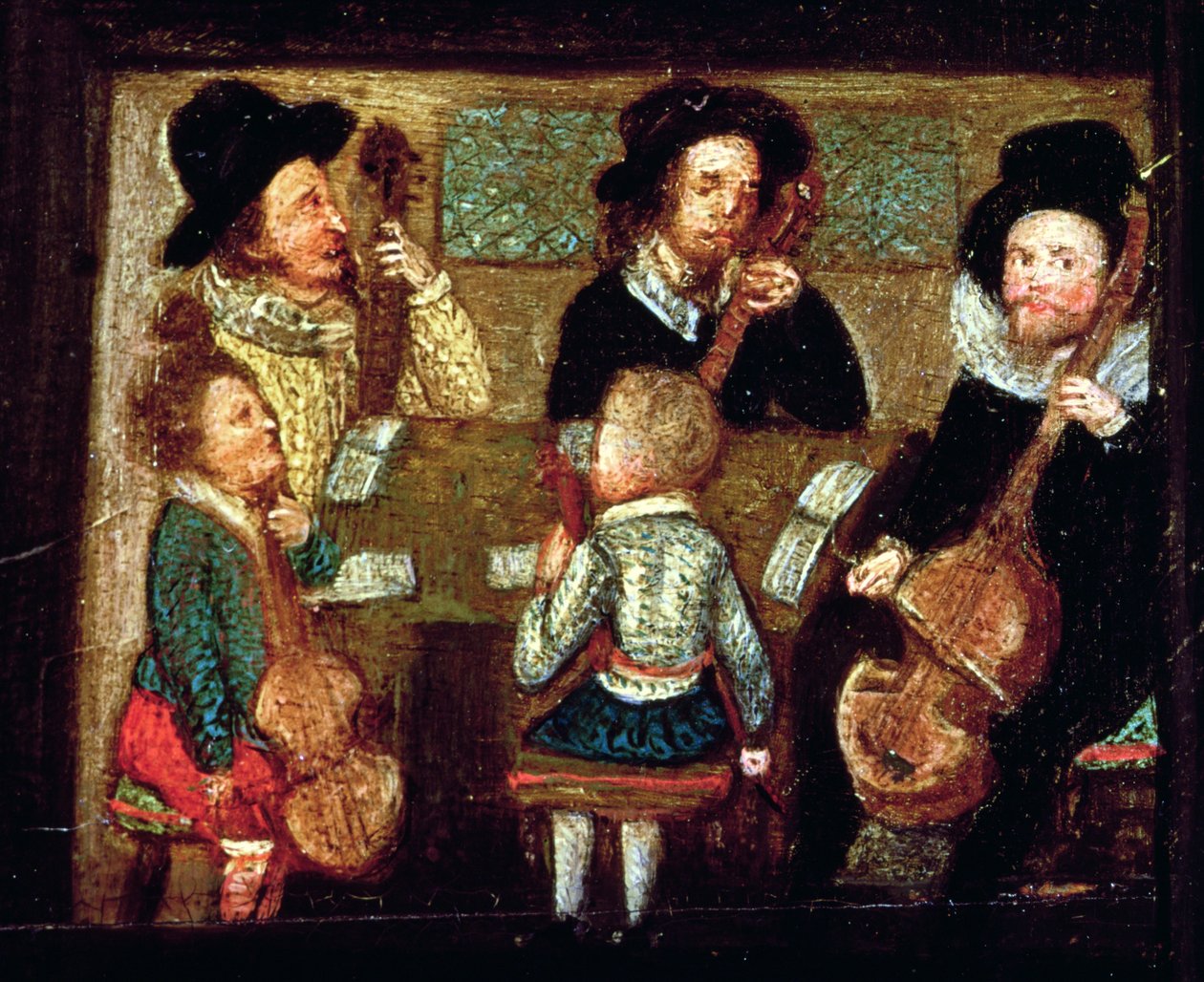 Musiciens à Wadley House (détail) - English School