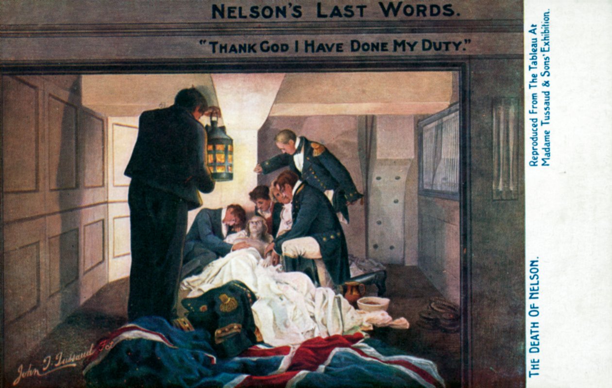 Les derniers mots de Nelson, Thank God I Have Done My Duty (lithographie couleur) - English School