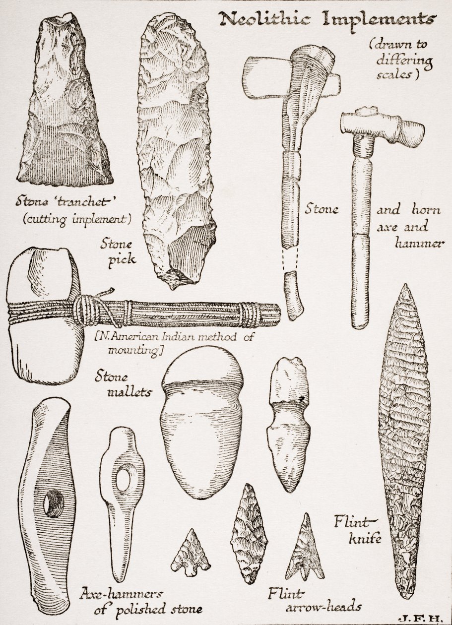 Outils néolithiques, illustration de 