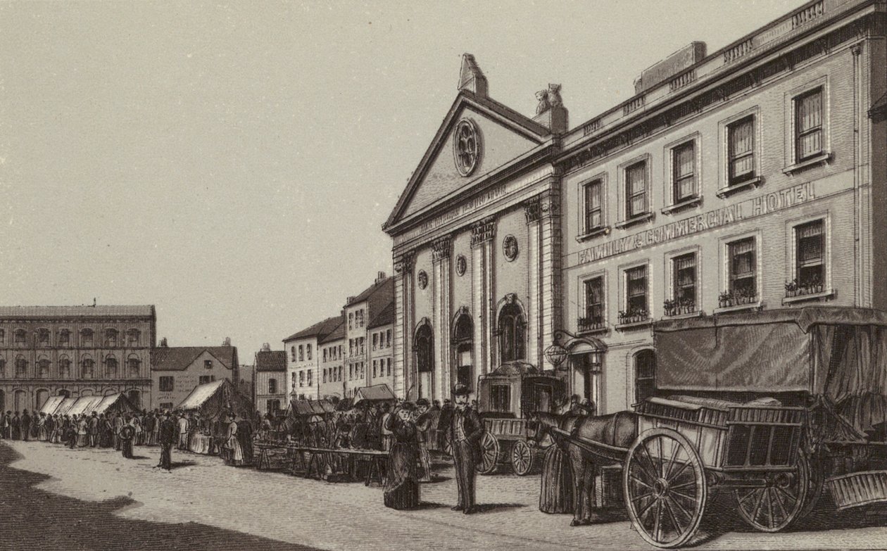 Newbury : Corn Exchange  Market Place (litho) - English School