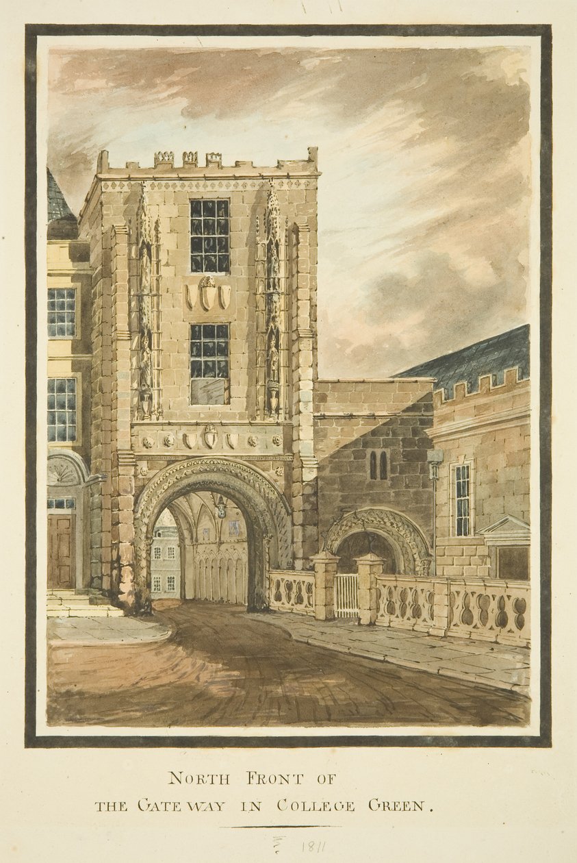 Vue nord du portail du collège - English School