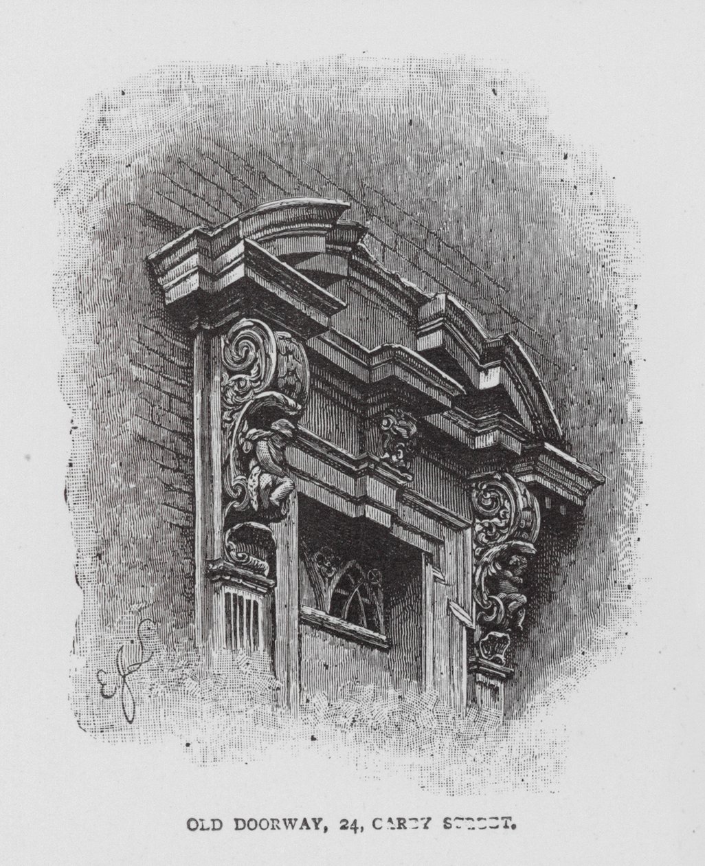 Ancienne porte, 24, rue Carey (litho) - English School